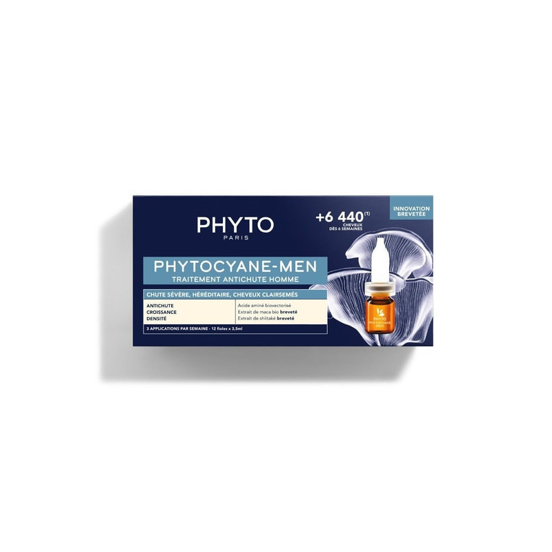 PHYTO PHYTOCYANE MEN ANTICAIDA SEVERA 12 AMPOLLAS