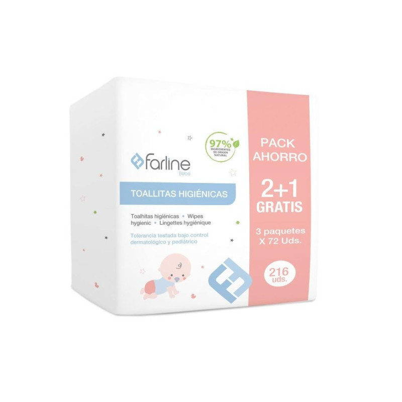 FARLINE TRI-PACK TOALLITAS BEBE