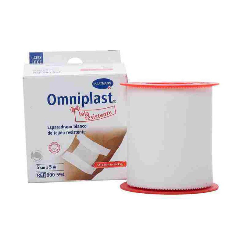 HARTMANN ESPARADRAPO HIPOALERGICO OMNIPLAST TEJIDO RESISTENTE BLANCO 5 M X 5 CM