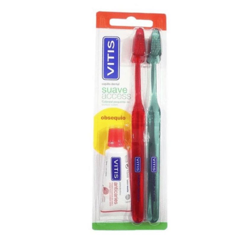 CEPILLO DENTAL ADULTO VITIS ACCESS SUAVE BLISTER 2 U