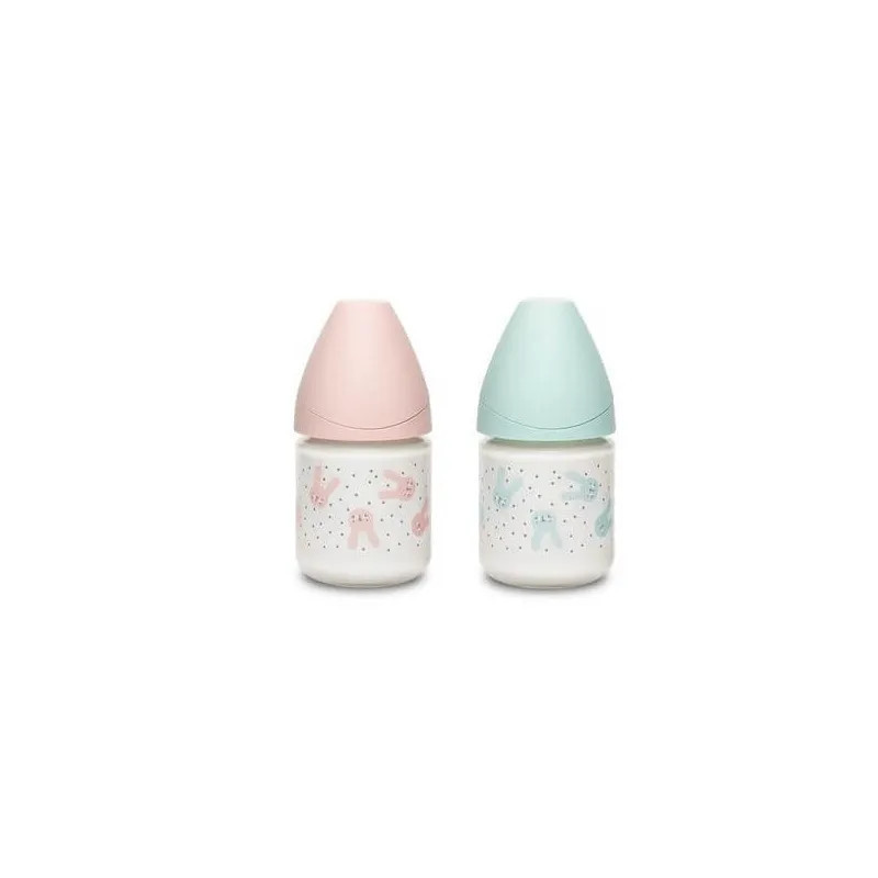 BIBERON VIDRIO BOCA ANCHA TETINA REDONDA SUAVINEX 3 POSICIONES 120 ML
