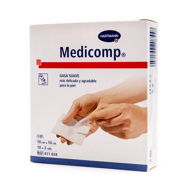 MEDICOMP COMPRESAS APOSITO ESTERIL 10 SOBRES 2 UNIDADES 10 CM X 10 CM