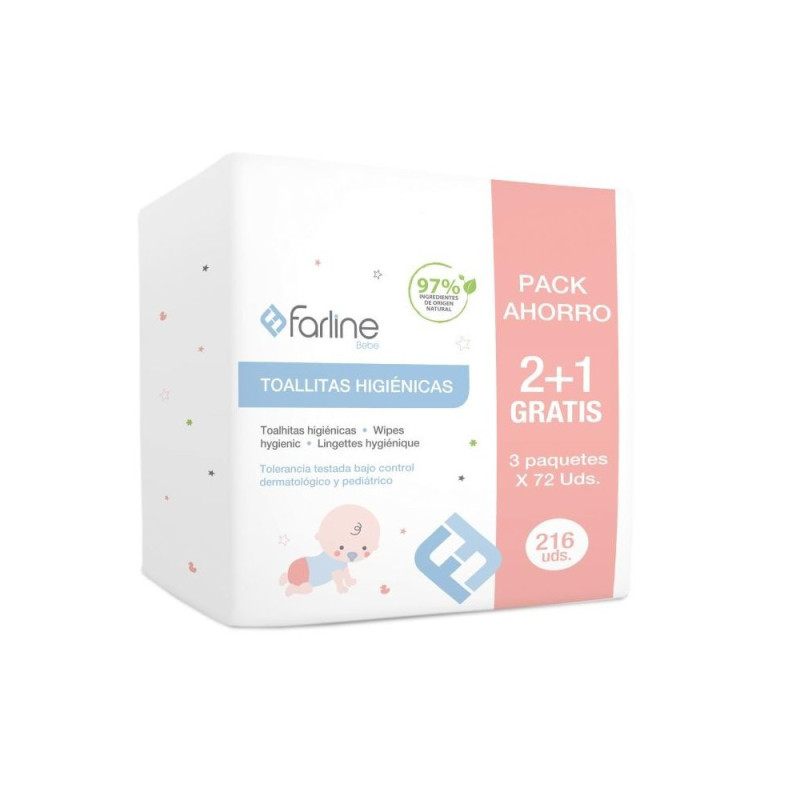 FARLINE TRI-PACK TOALLITAS BEBE