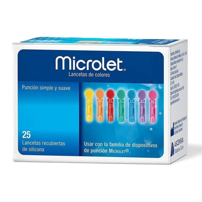 MICROLET DE COLORES LANCETAS 25 U