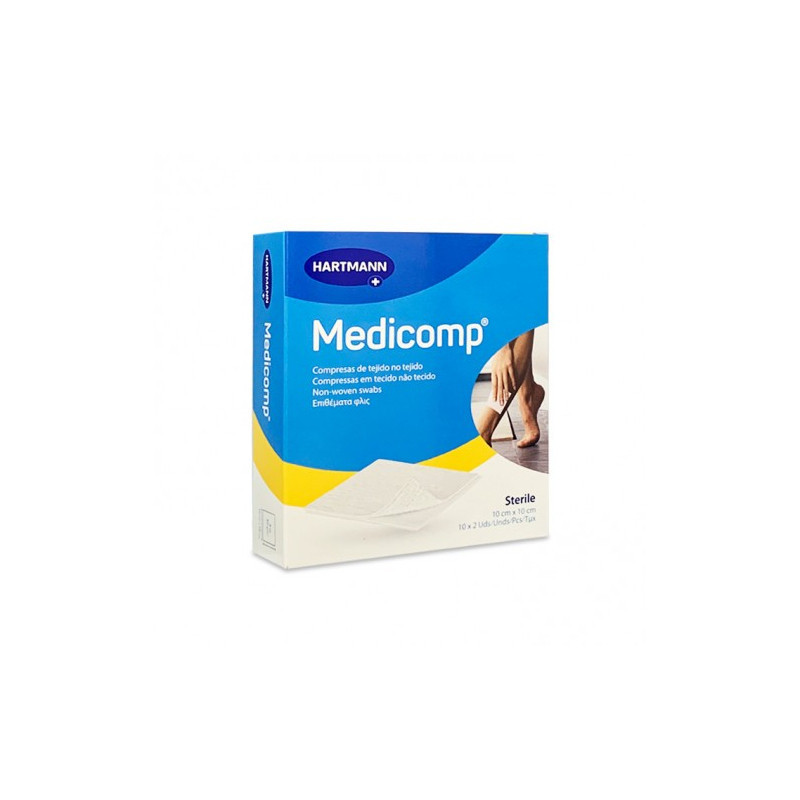 MEDICOMP COMPRESAS NON WOVEN APOSITO ESTERIL 10 X 20 CM 25 SOBRES 2 U